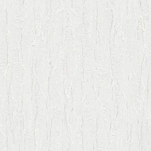 BRICOFLOR Papier peint gris blanc effet crépi idéal salon Tapisserie couloir blanche grise Papier peint papier chambre adulte & bureau