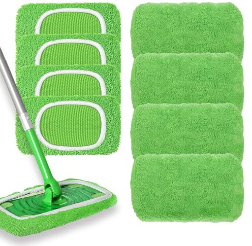 8 Stück Swiffer Bodenwischer, Tücher Wiederverwendbare, Für Nass Und Trockengebrauch, Bodenwischtücher, Bodentücher, Bodentücher Feucht, Bodenwischer, Feuchte Bodentücher Mop-25.5 X11.5cm