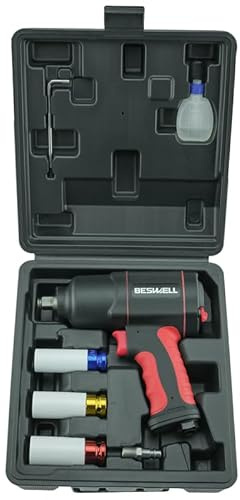 BESWELL - AKP-02-7 piezas 1180 pies libras/1600 N.M 1/2 pulgada juego llave de impacto neumática de doble martillo-LES OUTILS ont 2 ans de garantie