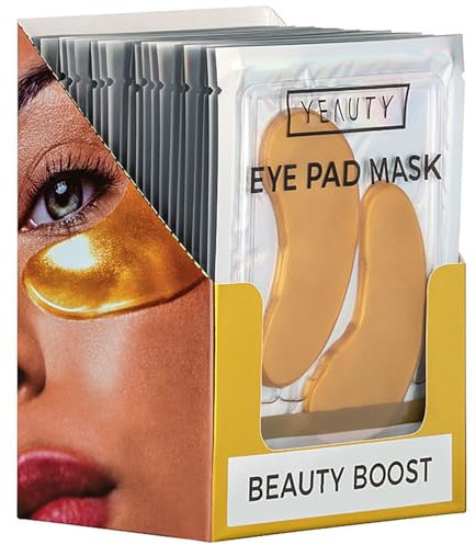 YEAUTY Beauty Boost Eye Pad, la maschera per gli occhi super morbida con il lussuoso siero anti-invecchiamento in ceramide, ialuronico e vitamina A riduce le occhiaie e leviga la zona degli occhi, 25