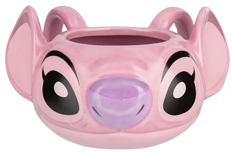 Paladone, Tazza da caffè in ceramica a forma di Angel della Disney, 450 ml, prodotto di Lilo & Stitch con licenza ufficiale, bicchieri 3D per bevande calde, tè, cioccolata calda