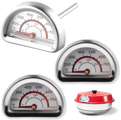 GBKDQQ Lot de 3 thermomètres pour four Omnia, 0-350 °C, acier inoxydable, thermomètre de barbecue, thermomètre de cuisine, thermomètre de four