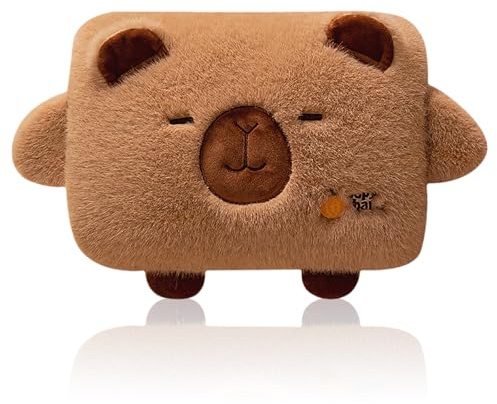 Lvjkes Bolsa agua caliente, Bolsa agua caliente peluche con tapa, para niños y adultos, Extraíble y apta para limpieza, Prueba de explosiones y fugas