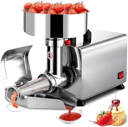 Moulin à Tomates éLectrique Presse Passoire électrique commerciale 370 W, presse-agrumes en acier inoxydable pour la mise en conserve, la purée et la sauce