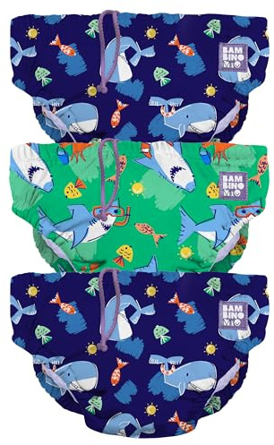 Bambino Mio 3 Pack Reusable Swim Nappies (12-15 kg) Age 2-3 Years | OEKO-TEX Standard 100 Snug fit to help catch poo - Lightweight, quick-drying - Stretchy waistband - Comfortable, soft fabrics