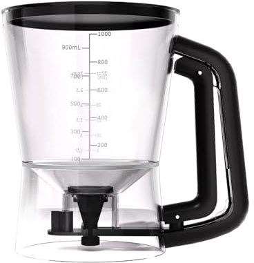 Distributeur de pâte à crêpes - 1 l - En forme d'entonnoir - Avec support - Distributeur de pâte facile à verser - Pour cupcakes, gaufres, sauces, sirop, huile, crème, vinaigrette, beurre, miel et