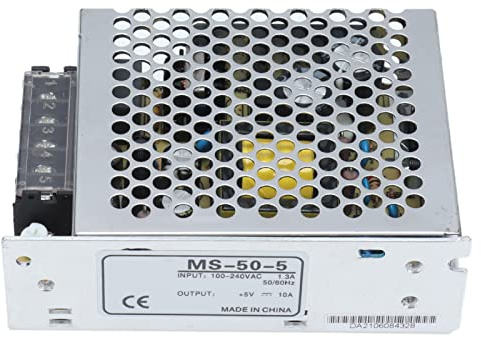 Respicefinem BERM Power Supply Transformator Switch 100 till 240V AC DC Switching Power Supply Converter för LED Strip Lights Industriell automation och CCTV-system med 24V utgång (MS-50-5)