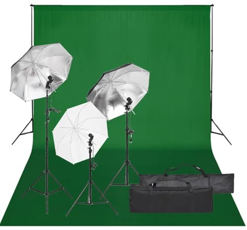 Genérico Kit de Estudio fotográfico con Set de Luces y Fondo,Cámaras y Objetivos,Fotografía,Iluminación y Estudio,Flashes e iluminaciones de Estudio,Negro,10.91 kg,3094706