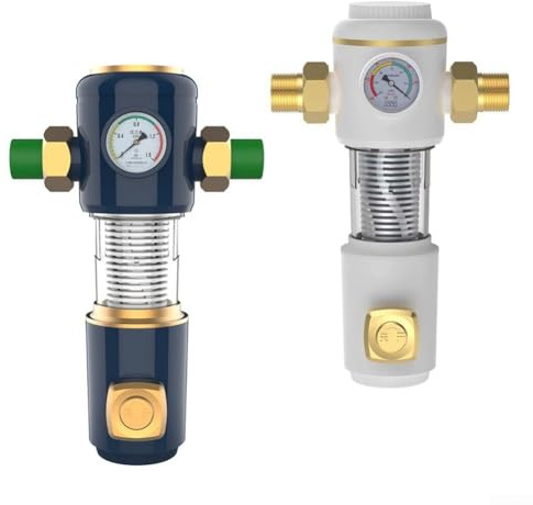 Filtro dell'acqua con funzione di controlavaggio, efficiente strumento di rimozione dei sedimenti in acciaio inossidabile 304 per uso domestico (20/25 PPR nero)