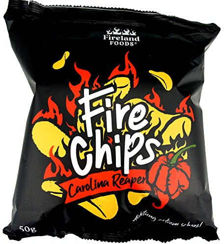 Firechips Carolina Reaper, 50g | Kartoffelchips mit der schärfsten Chilisorte der Welt | Super scharfe Chips