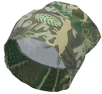 Sterntaler Baby Jungen Slouch-Beanie Dinosaurier - Kinderbeanie aus Jersey Baumwolle Mit Print - Dunkelgrün, 55
