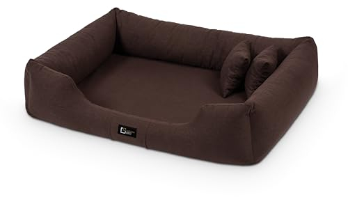 exclusive BED Orthopädisches Hundebett Bruno Grosse Mittelgroße Kleine Hunde - Hundekissen Hundematte aus Aura-Stoff - Memory Foam Kuschelig Langlebig Abriebfest Reißfest (L, Braun)