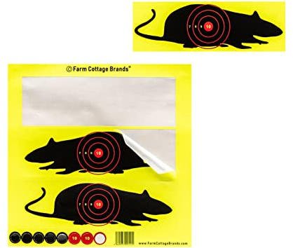 Pack of 10 8 RAT Stick and Splatter sheets, each with 3 rats & pasters to re-use the target - splatterburst Shoot-N-C Shooting Targets. Practise vermin control. For rifles, airguns & pistols (rat)