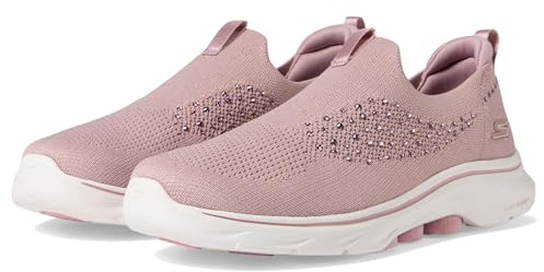 Skechers Women's Go Walk 7 Bling Sneaker, Violet, 36 EU