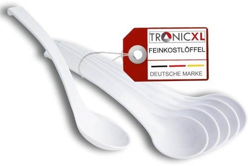 TronicXL 6 st. delikatessskedar SAN plast diskmaskinssäkra sked sked slev slev serveringssked serveringsbestick vit SUN