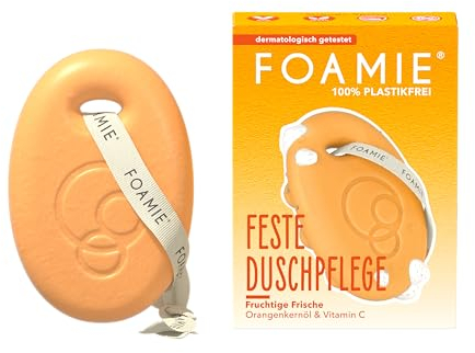 Foamie Salva doccia arancione Sprizz | 3 in 1: pulisce, massaggia e nutre | con olio monoi | profumo estivo | idratante | pH neutro | vegano e senza plastica | 80 g