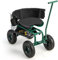 RELAX4LIFE Rollsitz, Gartenrollsitz 360 ° Drehbar & Höhenverstellbar 42-52cm, Fahrbarer Arbeitssitz mit 2 Griffen Korb Ablage Sitzkissen, Gartensitz mit 4 Rädern, bis 150kg Belastbar, für Gartenarbeit
