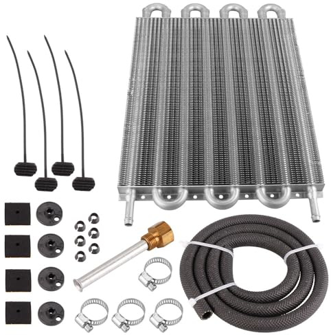Mulcort Condenseur de Tubes à 8 Rangées, Tubulaire de climatisation A/C en Alliage d'aluminium, Accessoires universels modifiés pour Voiture pour Réduire la consommation d’énergie du système(Argent)