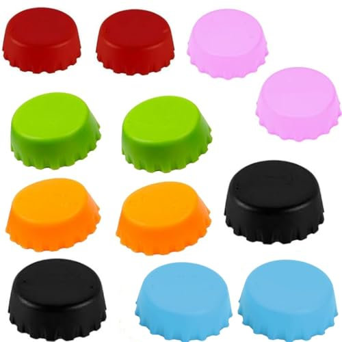 Silikon Beer Saver,24 Stück Kronkorken Flaschenverschluss,Bottle Stopper,Bierflaschen Deckel,bierdeckel,Wiederverwendbar Dichtet Flaschenverschlüsse für Saft und Glasflaschen
