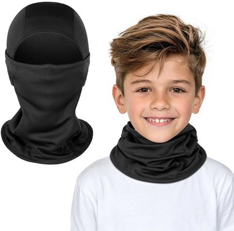 Kiiwah Kinder Sturmhaube, Multifunktional Winddicht Balaclava Atmungsaktiv Sturmmaske Radfahren Gesichtsmaske Helmmütze mit Halswärmer für Jungen und Mädchen Outdoor Sport Frühling, Herbst, Winter