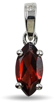 HIMALYA QUARTZ Collana con ciondolo in granato naturale per lei, gioielli con ciondolo in pietra preziosa fatti a mano