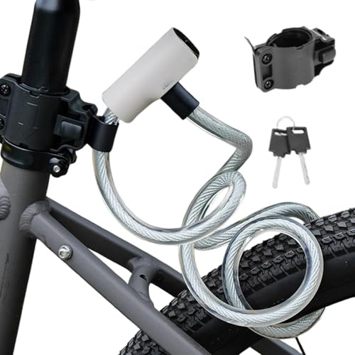 Cavo di Sicurezza Della Bicicletta | Antifurto per Bicicletta Rinforzato Alta Sicurezza Anti-Taglio | Catena Lunga Rinforzata Con Supporto Per Moto, Scooter E Accessori Per Bici