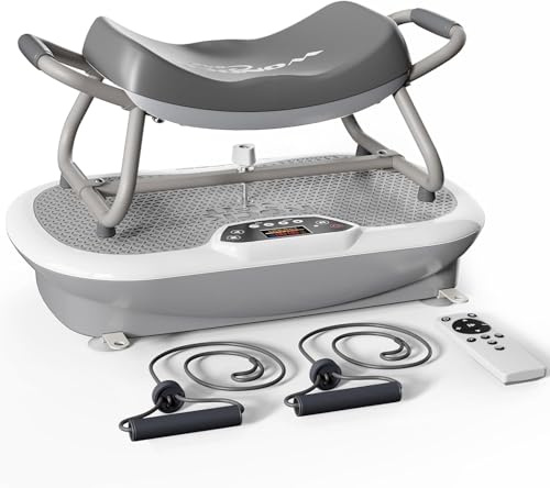 Wonder Core Rock N Fit - Vibration Plate Exercise Machine, Whole Body Vibration Platform with Seat, Body Shaker for Weight Loss, Lymphatic Drainage, Recovery, Home Fitness Equipment