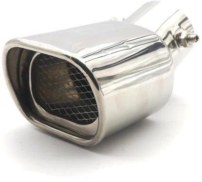 YUQUDGELKY Acciaio Inox Per Terminale Scarico Lucido Per Decorazione Auto Per Generale Auto Scappamento Quadrato Per Silenziatore Per Tubi Finali(Argento,Curvo)