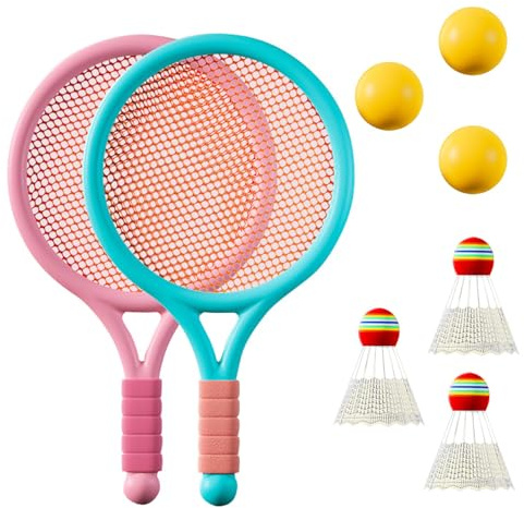 Racchetta Tennis Bambino,Mini Set Per Racchette Badminton,Leggero Badminton,Adatto per la pratica dei bambini e giochi sportivi per il tempo libero