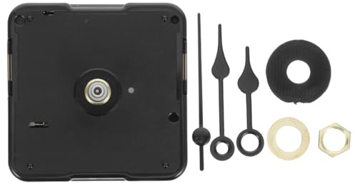 Operitacx Meccanismo di orologio al quarzo silenzioso kit di movimento a batterie per orologio da parete o scrivania pezzi di ricambio per fai da te, asse lungo, adatto per quadranti da 10 a 12 cm