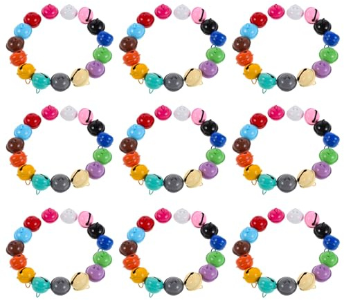 UKCOCO 100pezzi Campanellini Colorati Per Animali Domestici Design Caramella Suono Chiaro Per Tracciamento Facile Adatti Gatti e Cani Piccoli Accessori Per Collare Decorazioni Festive Per