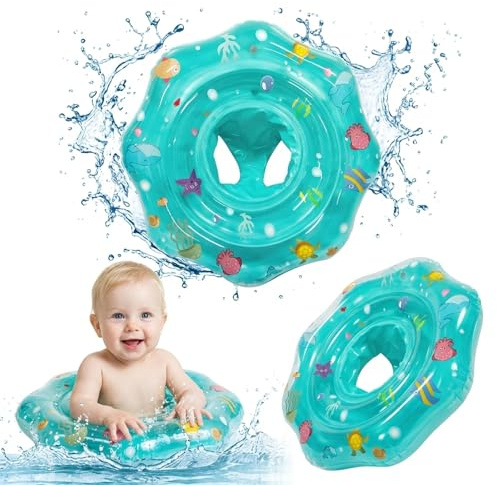 Baby Swimming Float, Inflatable Pool Floats for Toddlers, Swimming Pool Safety Training and Bathtub Water Introduction, Baby Swim Ring with One Piece