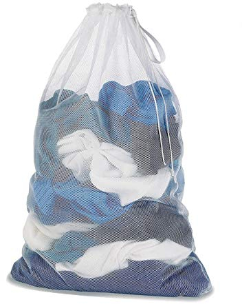 DoGeek Mesh Laundry Bag - White Wash Bag - Washing Bags for Washing Machine Large Laundry bags Laundry Net (Size:60 x90cm) (1 pcs)