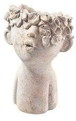 Witziger Pflanzkopf Büste - Figur zum Bepflanzen – Keramik Pflanzgefäß - Pflanzfigur Dekoration (Klein: Höhe 18cm)