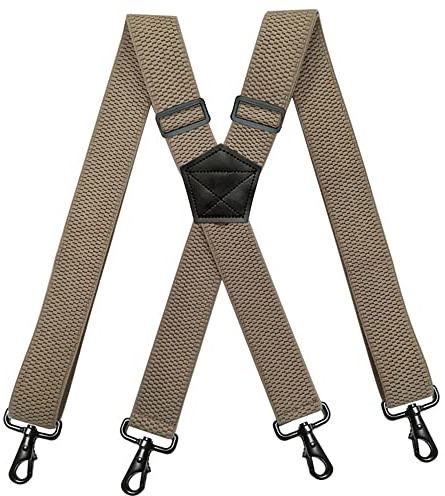 YYKSYDPT Bretelles pour pantalon homme avec 4 mousquetons très solides 38 mm de large style X bretelles réglables