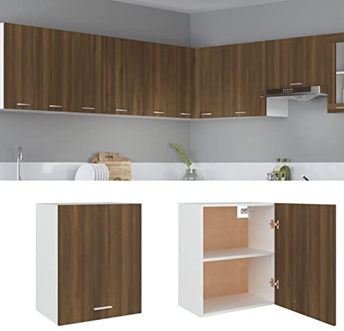 Tidyard Armario Colgante Armario de Pared Armario Multiusos para Colgar Armario Suspendido Armario Flotante para Cocina Dormitorio Salón Marrón Roble 50x31x60 cm