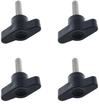 RLECS 4PCS 304 Stainless Steel Z Type Handle M6 Thumb Screw Plastic Head Mechanical Handle Bolt T-Shaped Wing Adjustable Knob Thumb Screw Thread Length: 20mm/0.75inch (Black)
