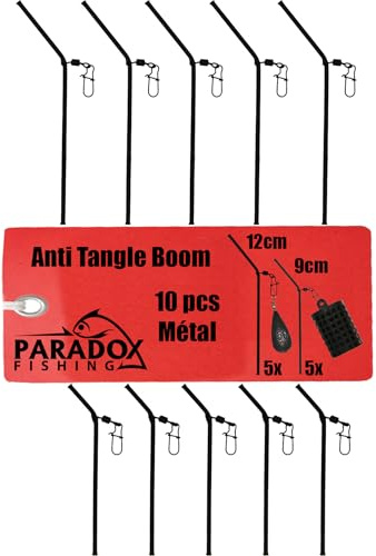 Paradox Fishing Anti Tangle Boom 10 Stück Metall 9cm/12cm I für Grundblei Feederzubehör Feeder Angeln Grundangeln Futterkorb Angeln