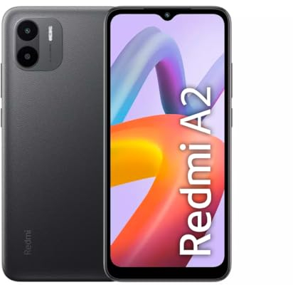 Xiaomi Redmi A2 Noir 2 Go de RAM 32 Go de ROM, 1 to de Stockage Extensible et Batterie de 5 000 mAh (Version Britannique, 2 Ans) DÉBLOQUÉ sur Tous Les réseaux