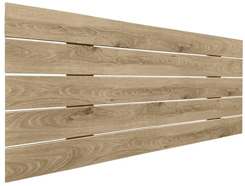 DHOME Sänggavel i Återvunnet MDF-Trä Horisontell Pallstil Pallbädd Inkluderar Beslag (95x46 Palet 5, Cambrian Trä)