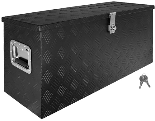 Trucky Selezione Scatola di Timon Nero Cassetta degli attrezzi Cassa del camion Scatola di alluminio Scatola di rimorchio con coperchio Bloccabile Scatola di trasporto Conservazione, Selezione:Modello