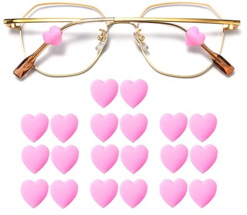 OPUGIT Anti-slip Glasses Ear Grips, Soft Silicone Sleeve Eyeglass Ear Pieces Holder, Comfortable Eyewear Retainer For Glasses Sunglasses(Pink,10pairs)
