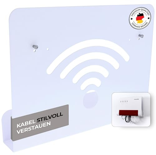 foto-kontor Wandhalterung kompatibel mit AVM FRITZBox Modem Router mit Kabelmanagement 7690 7590 7590 AX 6660 Cable 7530 5530 8850 6850 6660 6890 7490 weiß