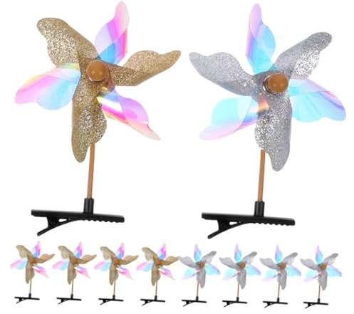 SHERCHPRY 12pezzi Fermaglio Per Di Mulino Vento Accessori Per Per Bambine Molletta Decorativa Glitter Adatta Per Feste e Uscite Facile Da Usare e Rimane Saldamente in Posizione