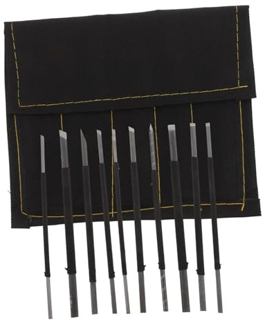 NUOBESTY 10pcs Outils de Gravure en Acier à Haute Teneur en Carbone pour Sculpture sur Pierre, Utilisation Polyvalente pour Maçons et Artisans