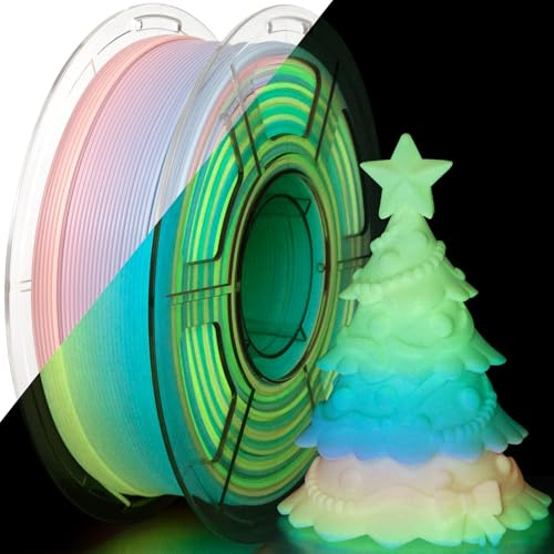 iSANMATE PLA Glow in the Dark Filament 1,75 mm, Regenbogen PLA Hochfestes Leuchtet Filament, Maßgenauigkeit +/- 0,03 mm, 1KG/Spule, Kompatibel mit den meisten FDM 3D Drucker
