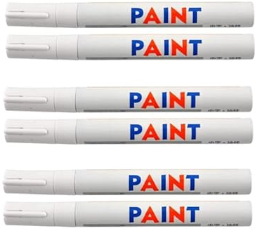 WEIß/WEISS 6x Stück Reifen Stift Reifenmarker Auto, Motorrad, Fahrradreifen Reifenmarkierungsstift Reifenstift Marker Stift Beschriftung wasserfest wetterfest -101934- INION®