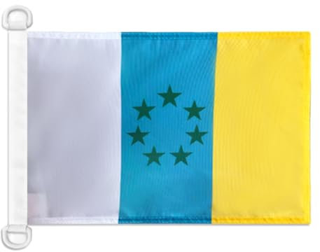 AZ FLAG Bandera Nautica Canarias Independentista 45x30 cm - Pabellón Conveniencia Nacionalismo Canario - Nacionalista 30 x 45 Cm, Bandera Barco con anillas