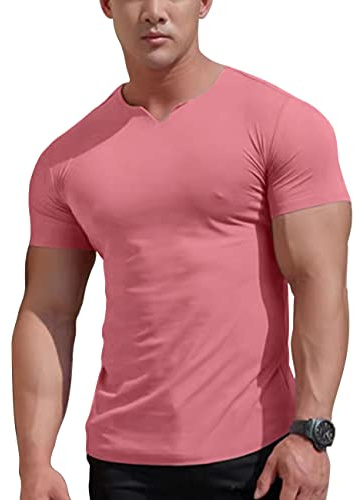 YCHSXAIZ Homme T-Shirts V-Schnitt réseau Sportif Fitness | Séchage rapide léger Respiratoire confortable