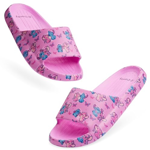 Disney Claquettes Enfant Stitch, Sandales Filles Été, Sandales de Piscine Plage pour Enfant 30-35 (Rose fuchsia, 32-33 EU)